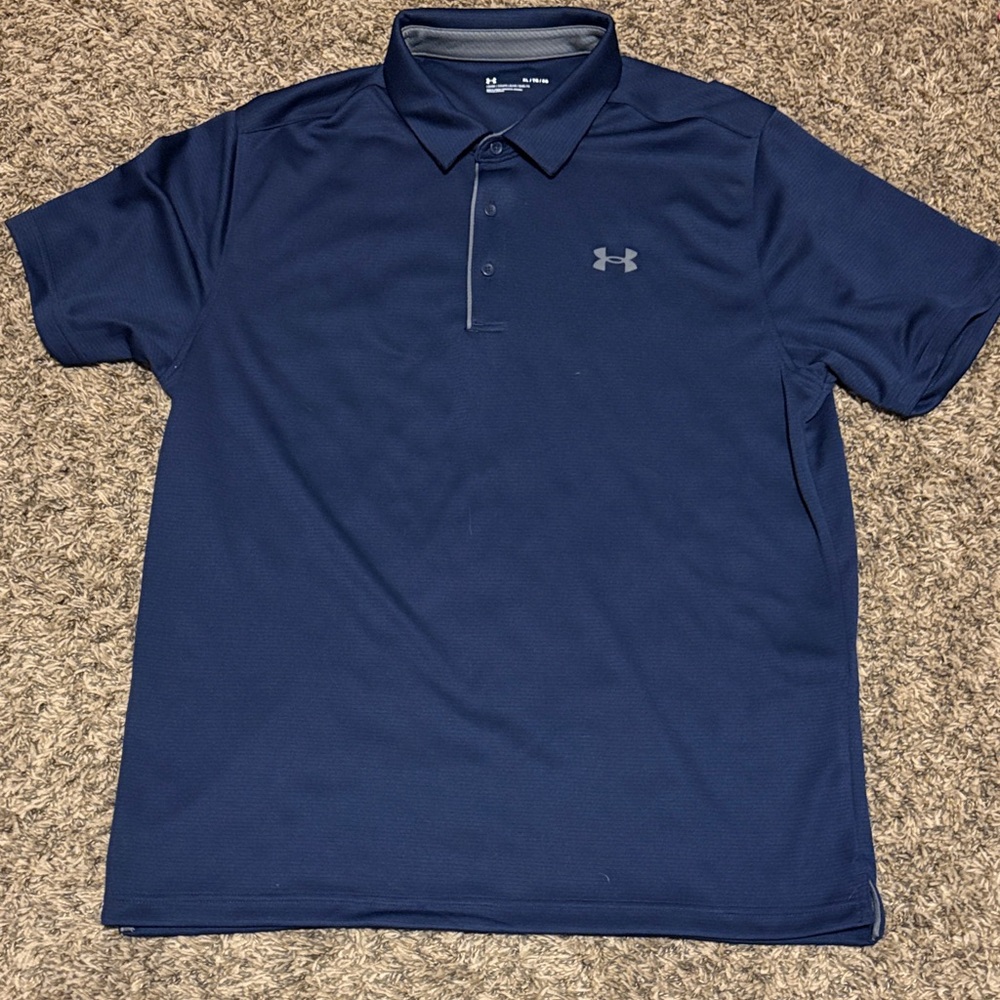 Under Armour Men's Dark Blue Polo Shirt Sz XL